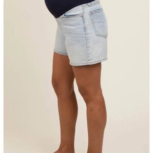 Pinkblush Maternity Blue Jean Shorts Relaxed Fit